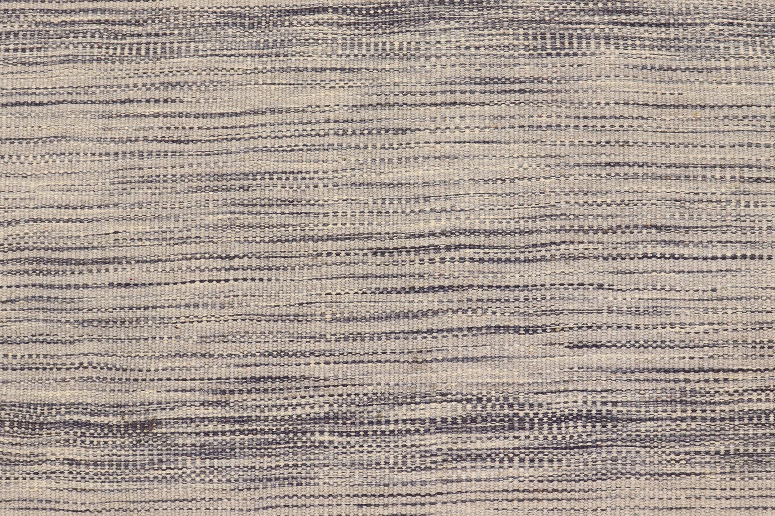 handmade Modern Kilim Gray Gray Hand-Woven RECTANGLE 100% WOOL area rug 6 x 8