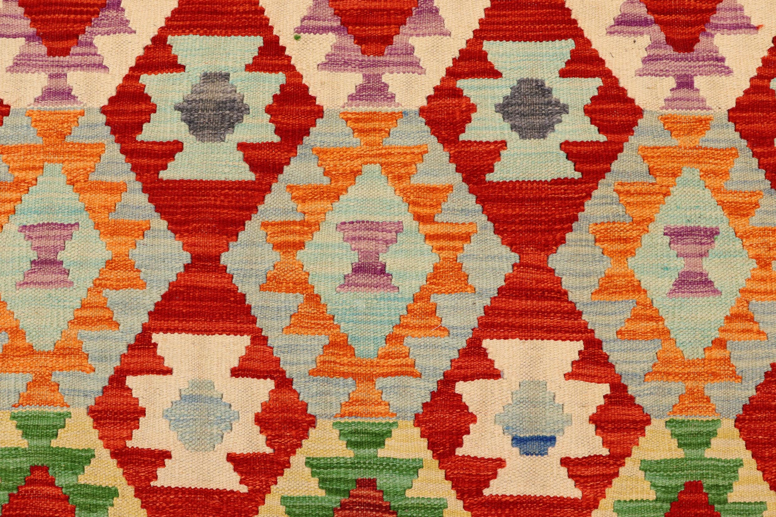 handmade Geometric Kilim Rust Gray Hand-Woven RECTANGLE 100% WOOL area rug 5x6