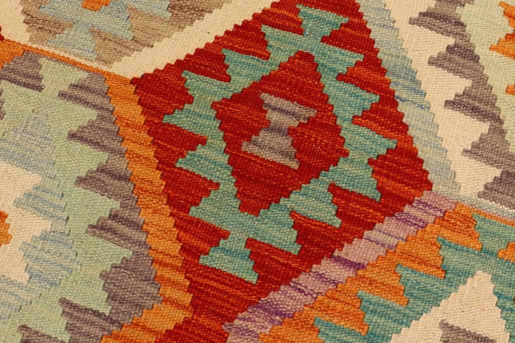 Flat Weave Kilim Antique Navaho Vintage handmade Geometric Kilim Rust Blue Hand-Woven Rectangle 100% Wool Area Rug 6x8 