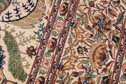 handmade Traditional Nagi Ivory Ivory Hand Knotted RECTANGLE 100% WOOL area rug 9x12