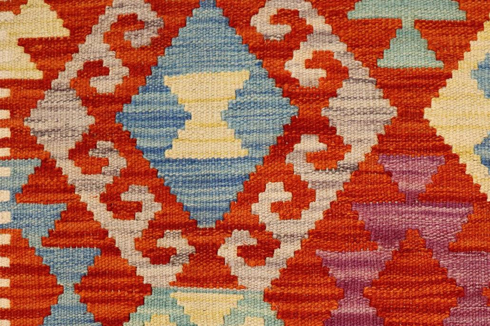 Flat Weave Kilim Antique Navaho Vintage handmade Geometric Kilim Rust Beige Hand-Woven Rectangle 100% Wool Area Rug 3x5 