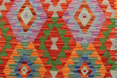 handmade Geometric Kilim Rust Beige Hand-Woven RUNNER 100% WOOL area rug 3 x 10