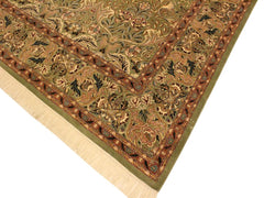 handmade Traditional Lily Green Rust Hand Knotted RECTANGLE 100% WOOL area rug 9x12