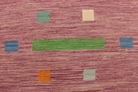 handmade Modern Kilim Purple Blue Hand-Woven RUNNER 100% WOOL area rug 3x10