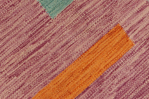 handmade Modern Kilim Purple Blue Hand-Woven RUNNER 100% WOOL area rug 3x10