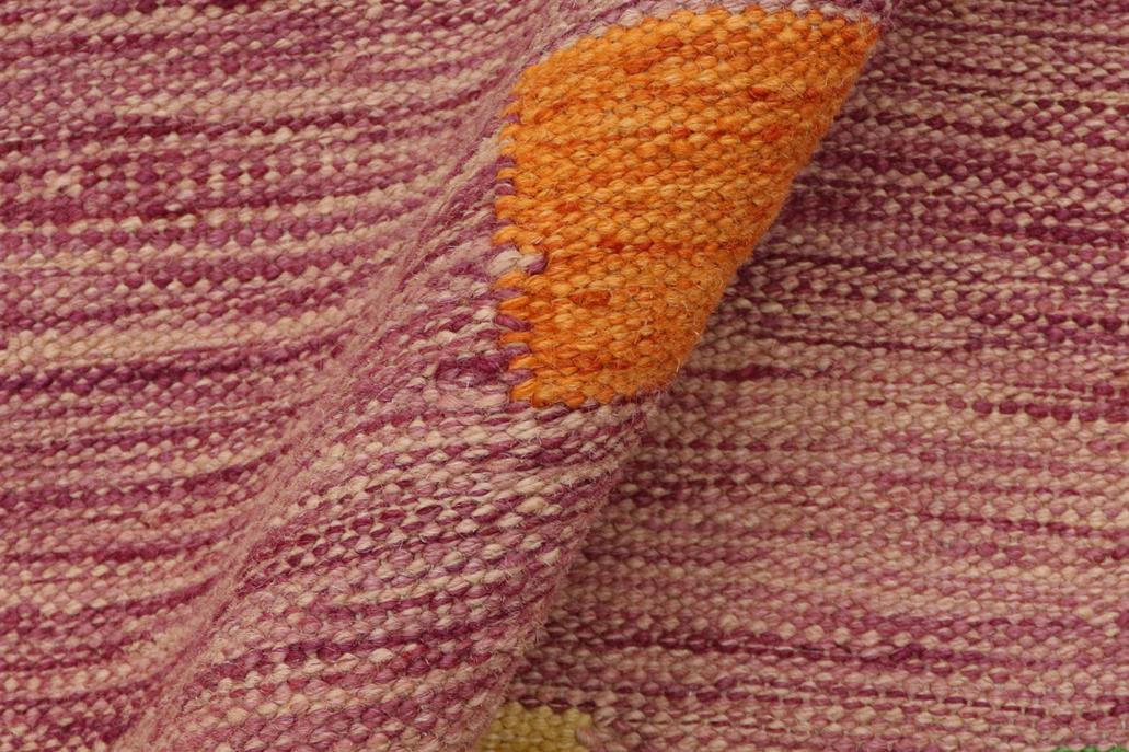 Flat Weave Kilim Antique Navaho Vintage handmade Modern Kilim Purple Blue Hand-Woven Runner 100% Wool Area Rug 3x10 