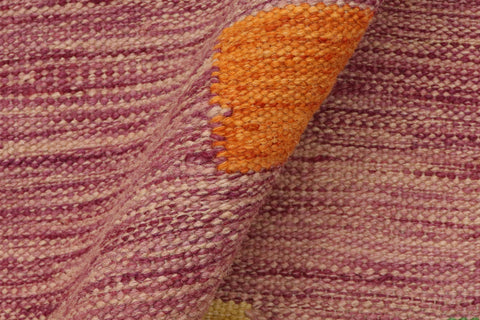 handmade Modern Kilim Purple Blue Hand-Woven RUNNER 100% WOOL area rug 3x10