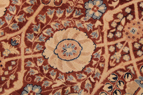 handmade Transitional Tabrizjalil Maroon Blue Hand Knotted RECTANGLE 100% WOOL area rug 9 x 12