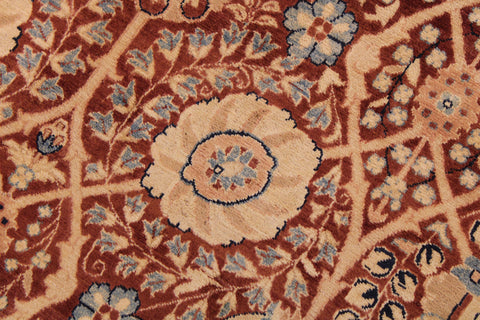 handmade Transitional Tabrizjalil Maroon Blue Hand Knotted RECTANGLE 100% WOOL area rug 9x12