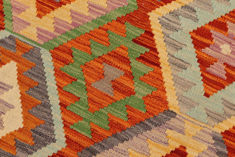 handmade Geometric Kilim Rust Beige Hand-Woven RECTANGLE 100% WOOL area rug 7 x 10