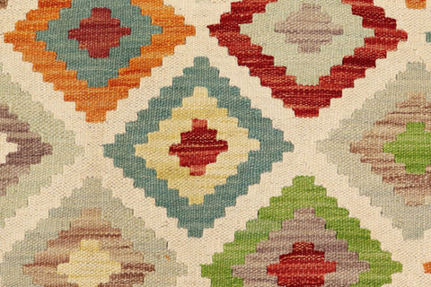 handmade Geometric Kilim Beige Blue Hand-Woven RECTANGLE 100% WOOL area rug 7 x 10