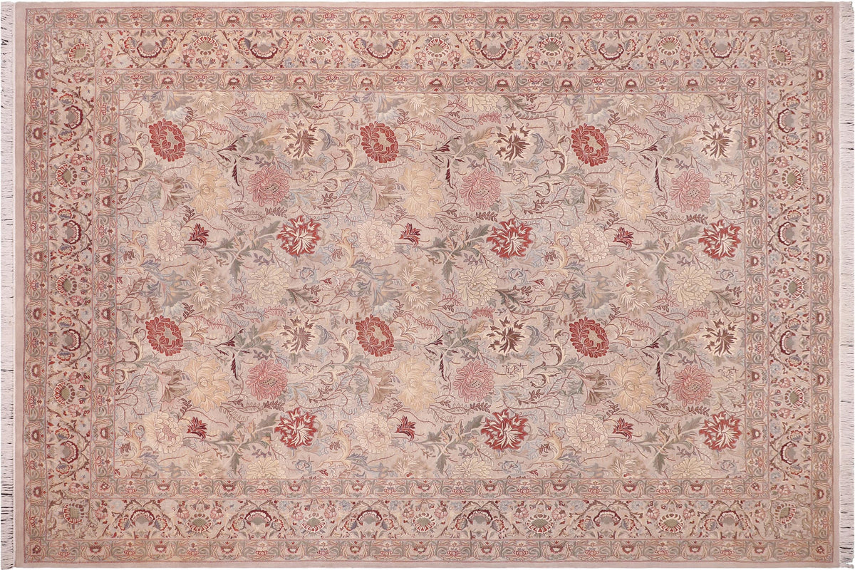 handmade Transitional Morris Lt. Gray Lt. Gray Hand Knotted RECTANGLE 100% WOOL area rug 9x12