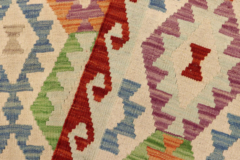 handmade Geometric Kilim Beige Rust Hand-Woven RECTANGLE 100% WOOL area rug 6 x 7