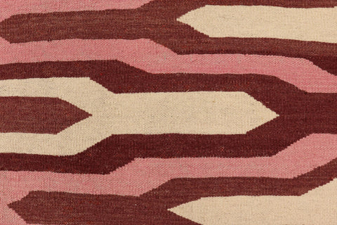 handmade Modern Kilim Beige Maroon Hand-Woven RECTANGLE 100% WOOL area rug 9x12