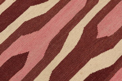 handmade Modern Kilim Beige Maroon Hand-Woven RECTANGLE 100% WOOL area rug 9x12