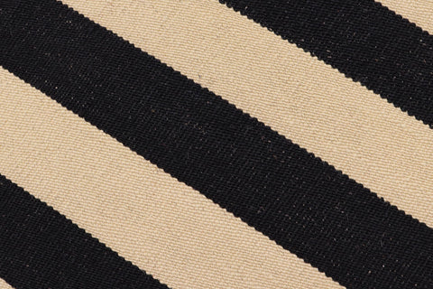 handmade Modern Kilim Beige Black Hand-Woven RECTANGLE 100% WOOL area rug 7 x 11