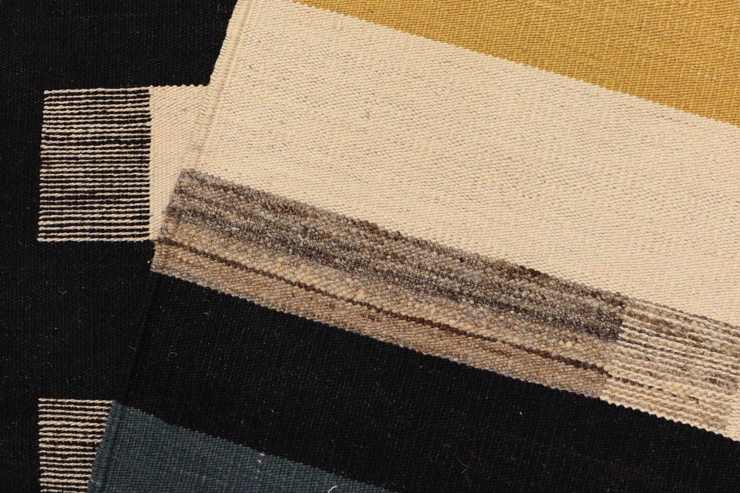 handmade Modern Kilim Beige Rust Hand-Woven RECTANGLE 100% WOOL area rug 8x10