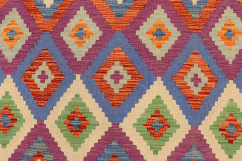 handmade Geometric Kilim Rust Gray Hand-Woven RECTANGLE 100% WOOL area rug 7 x 10