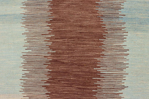 handmade Modern Kilim Blue Brown Hand-Woven RECTANGLE 100% WOOL area rug 8x11
