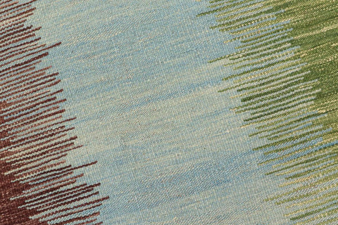 handmade Modern Kilim Blue Brown Hand-Woven RECTANGLE 100% WOOL area rug 8x11