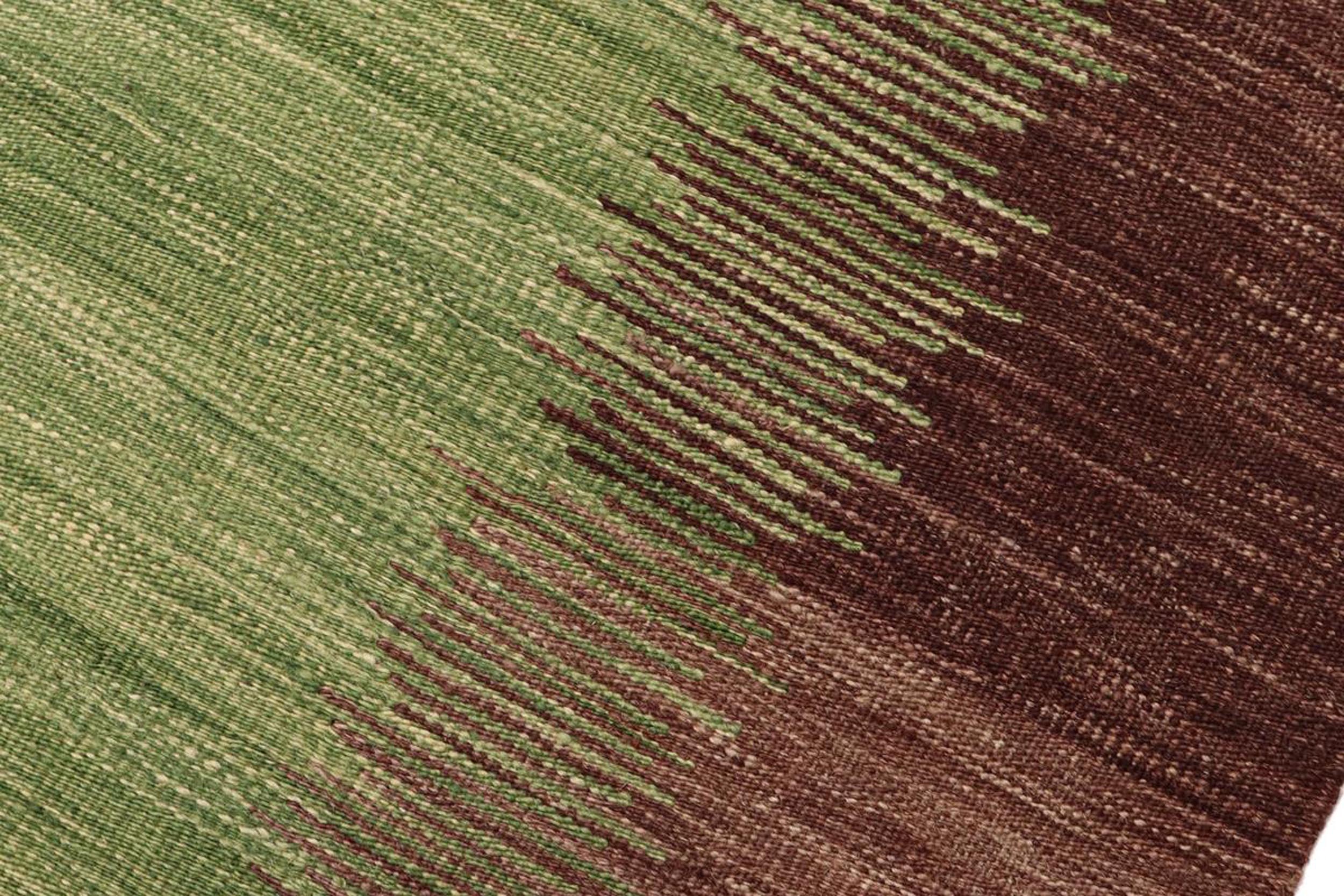 handmade Modern Kilim Blue Brown Hand-Woven RECTANGLE 100% WOOL area rug 8x11