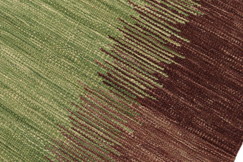 handmade Modern Kilim Blue Brown Hand-Woven RECTANGLE 100% WOOL area rug 8x11