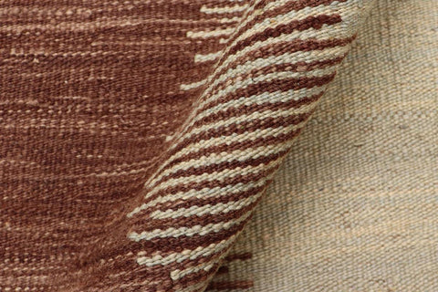 handmade Modern Kilim Blue Brown Hand-Woven RECTANGLE 100% WOOL area rug 8x11