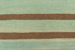 Flat Weave Kilim Antique Navaho Vintage handmade Modern Kilim Blue Rust Hand-Woven Rectangle 100% Wool Area Rug 9x12 