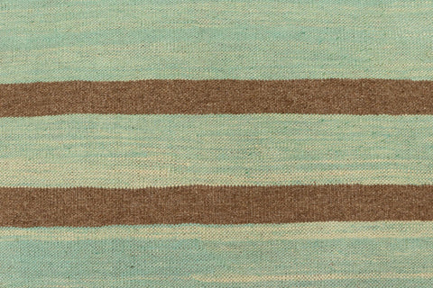 handmade Modern Kilim Blue Rust Hand-Woven RECTANGLE 100% WOOL area rug 9x12