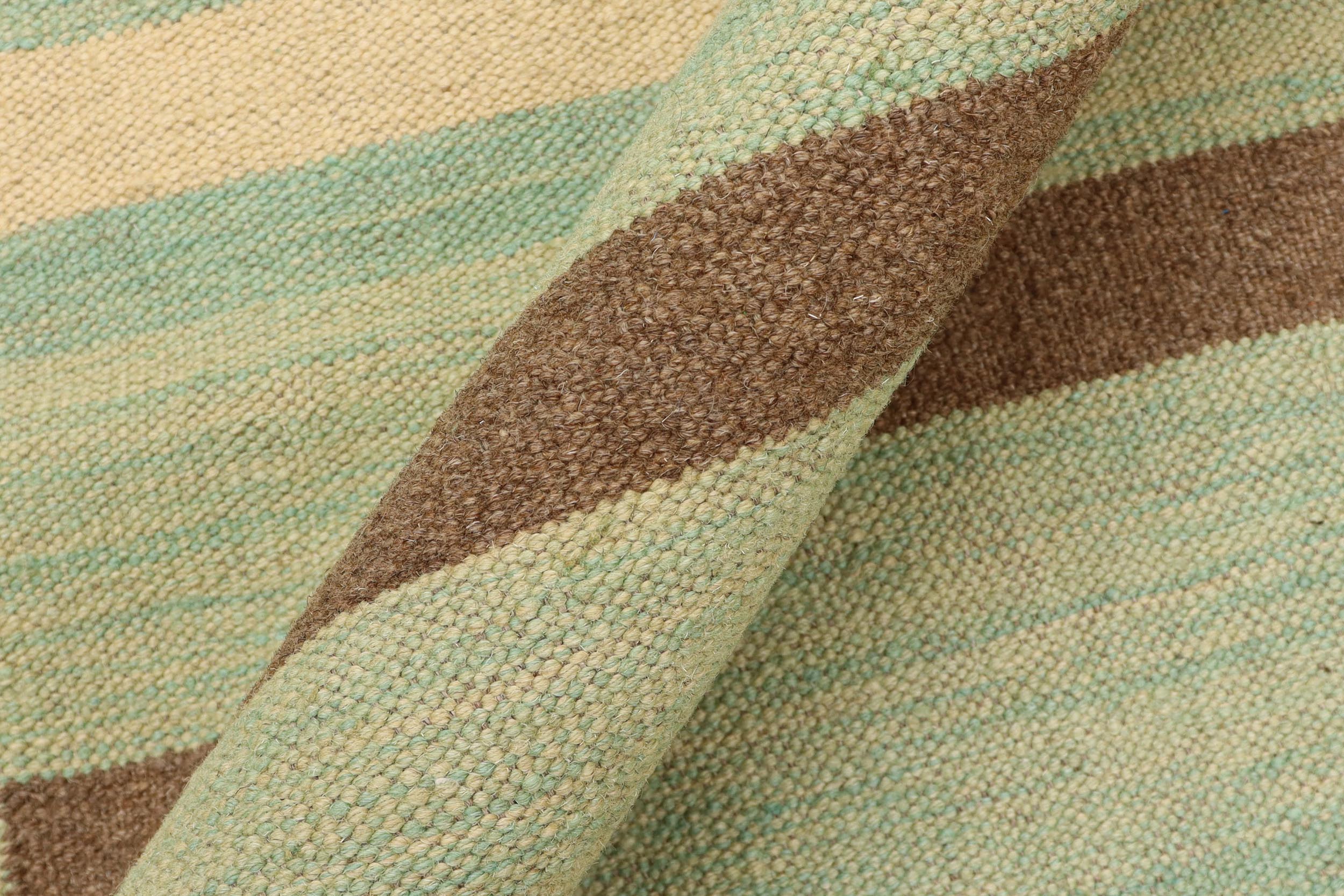handmade Modern Kilim Blue Rust Hand-Woven RECTANGLE 100% WOOL area rug 9x12