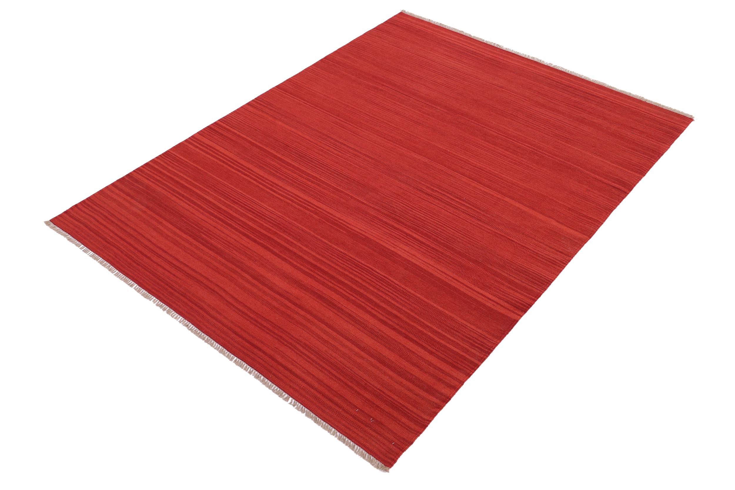handmade Modern Kilim Red Red Hand-Woven RECTANGLE 100% WOOL area rug 6 x 9