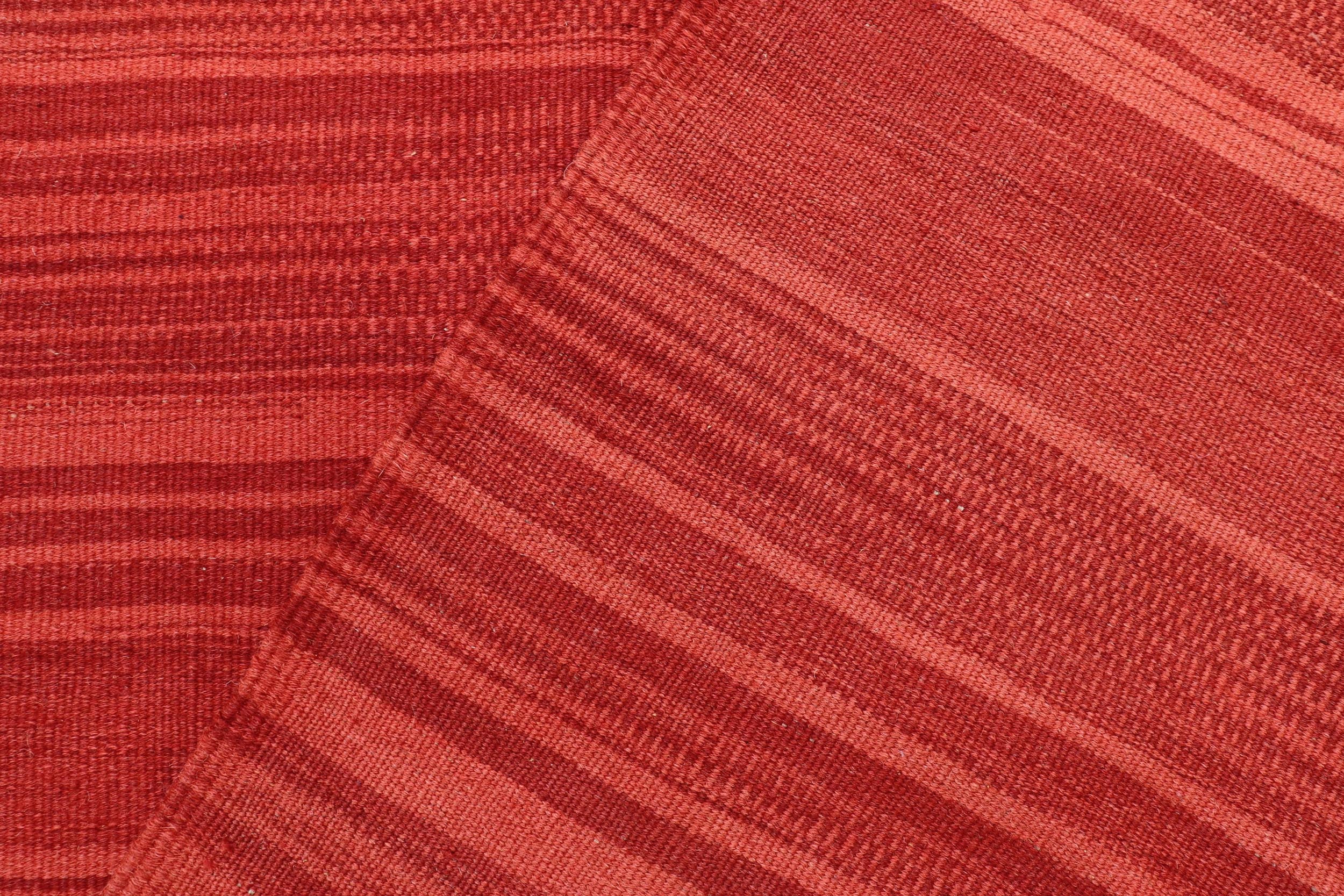 handmade Modern Kilim Red Red Hand-Woven RECTANGLE 100% WOOL area rug 6 x 9