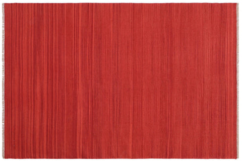handmade Modern Kilim Red Red Hand-Woven RECTANGLE 100% WOOL area rug 6 x 9