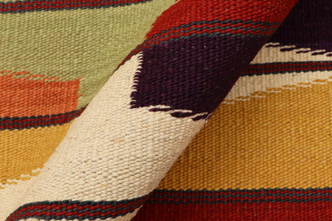 handmade Modern Kilim Rust Beige Hand-Woven RECTANGLE 100% WOOL area rug 5x8