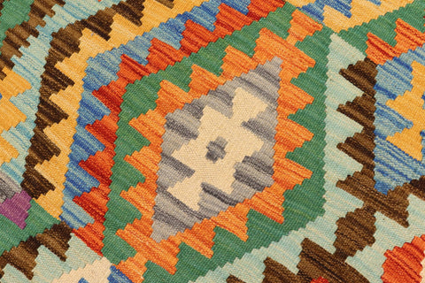 handmade Geometric Kilim Rust Brown Hand-Woven RECTANGLE 100% WOOL area rug 7 x 10