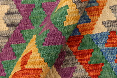 handmade Geometric Kilim Rust Brown Hand-Woven RECTANGLE 100% WOOL area rug 7 x 10