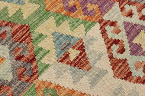handmade Geometric Kilim Rust Blue Hand-Woven RECTANGLE 100% WOOL area rug 8 x 10