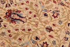 Semi-Antique Tabriz Aida Beige/Blue Wool Rug - 9'0''X11'6''