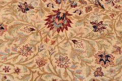 Semi-Antique Tabriz Aida Beige/Blue Wool Rug - 9'0''X11'6''