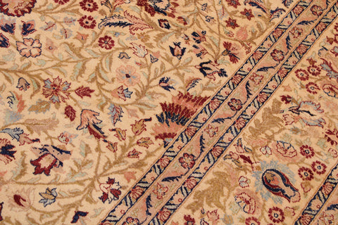 handmade Transitional Tabriz Beige Blue Hand Knotted RECTANGLE 100% WOOL area rug 9 x 12