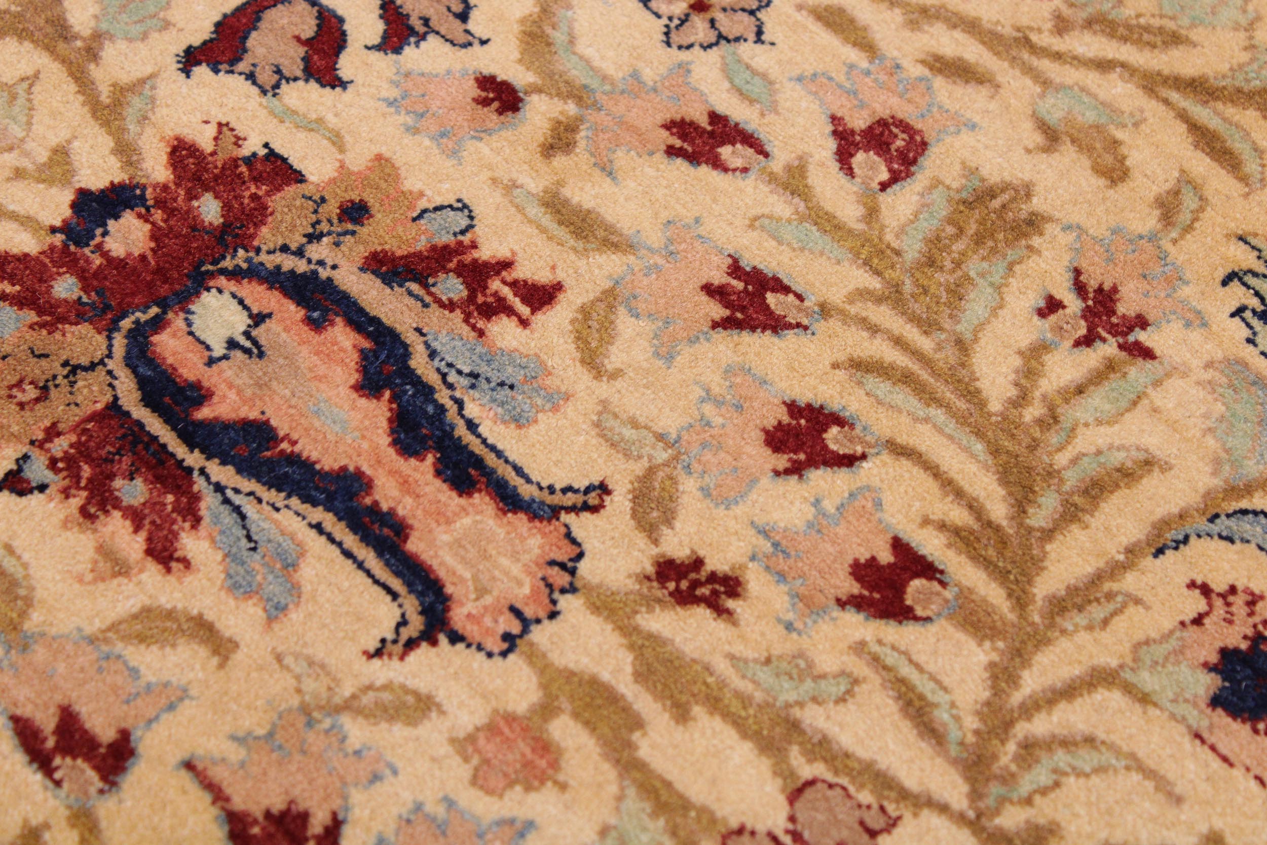 handmade Transitional Tabriz Beige Blue Hand Knotted RECTANGLE 100% WOOL area rug 9 x 12