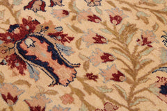 Semi-Antique Tabriz Aida Beige/Blue Wool Rug - 9'0''X11'6''