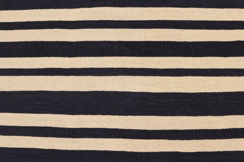 handmade Modern Kilim Beige Black Hand-Woven RECTANGLE 100% WOOL area rug 6 x 8