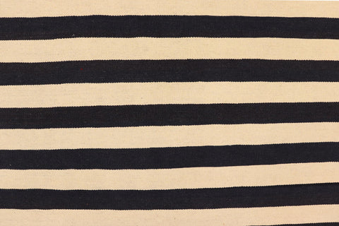 handmade Modern Kilim Beige Black Hand-Woven RECTANGLE 100% WOOL area rug 6x8
