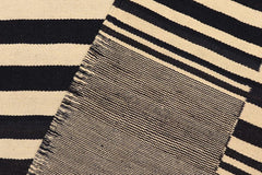 Flat Weave Kilim Antique Navaho Vintage handmade Modern Kilim Beige Black Hand-Woven Rectangle 100% Wool Area Rug 6x8 