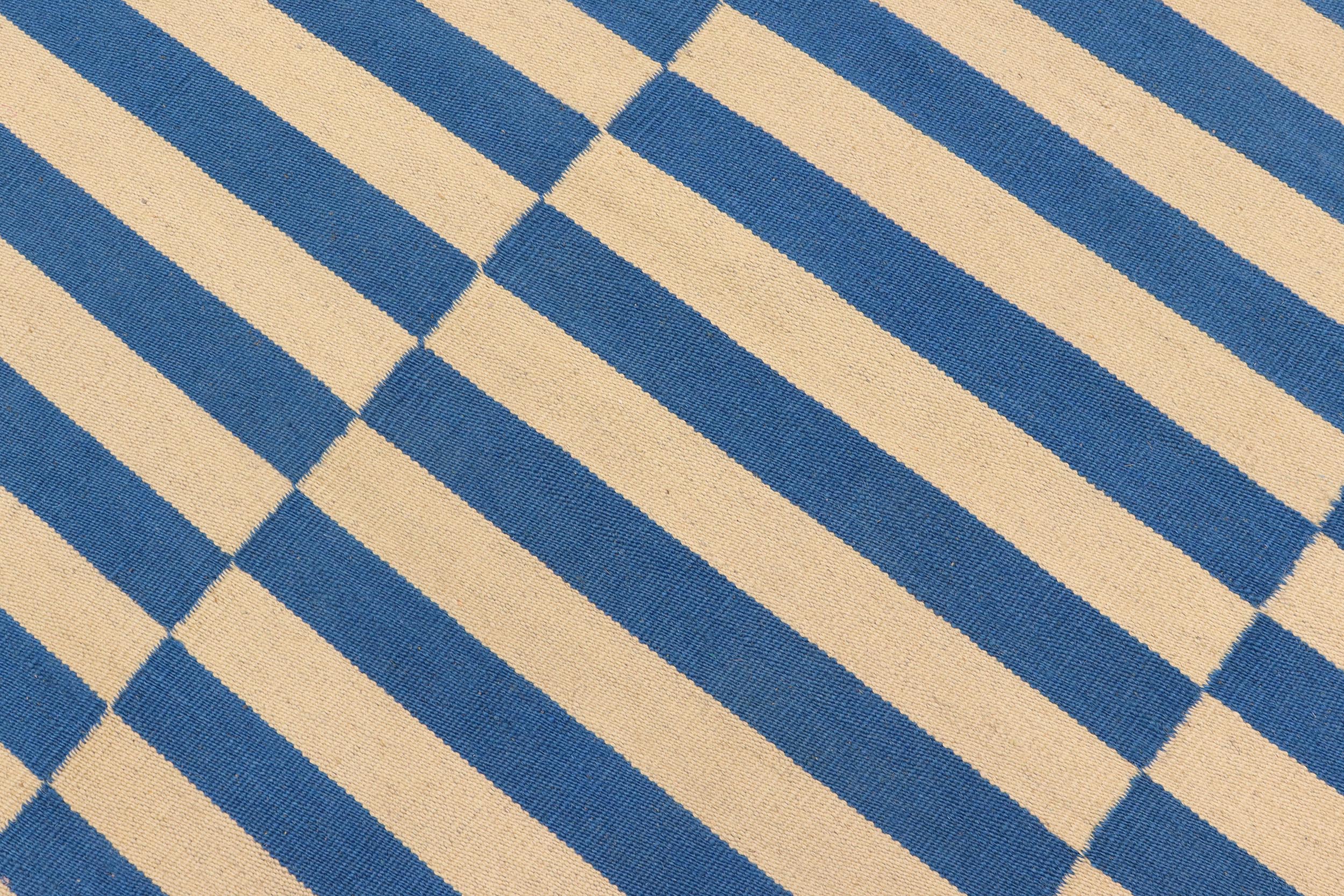 handmade Modern Kilim Black Beige Hand-Woven RECTANGLE 100% WOOL area rug 4 x 6