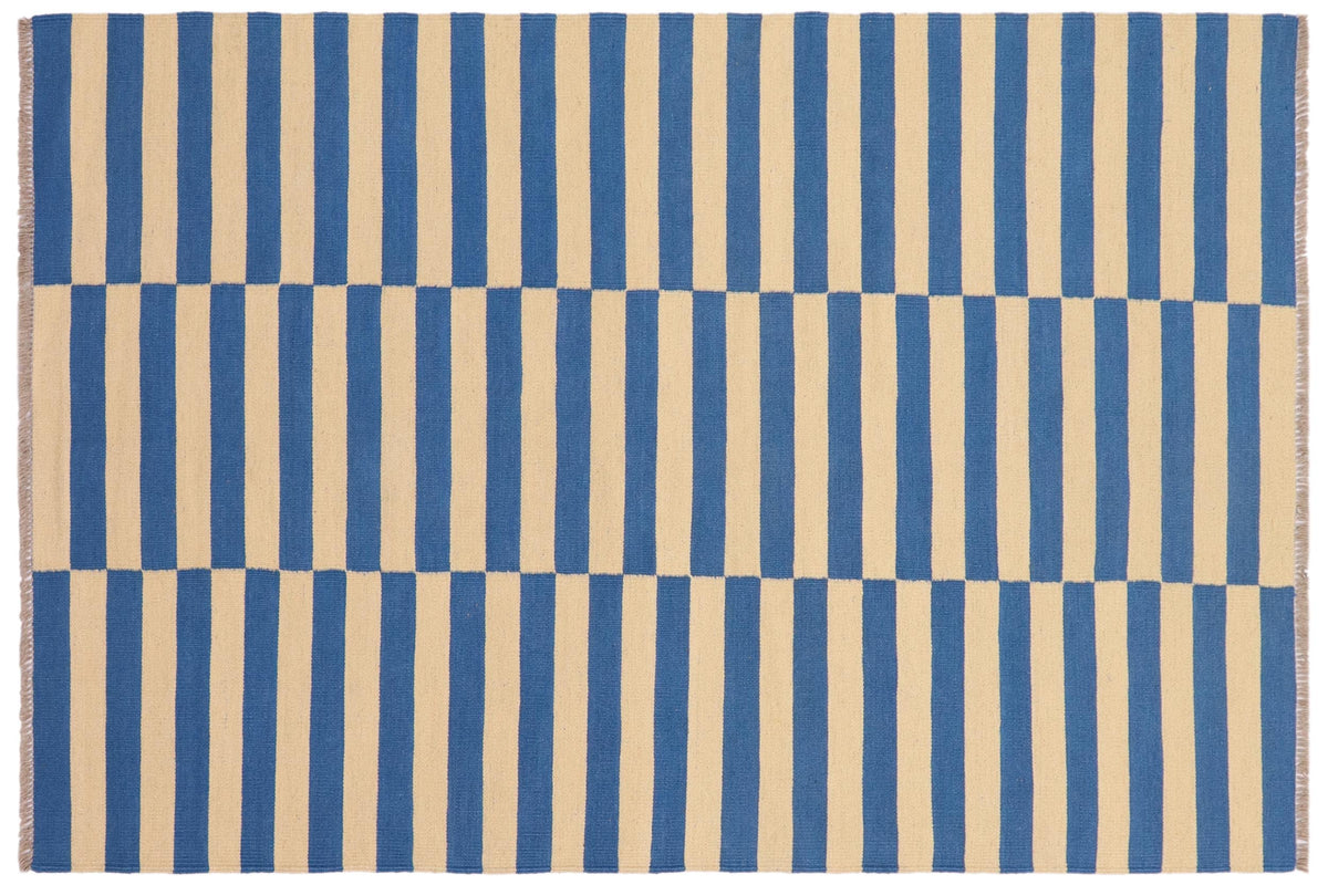 handmade Modern Kilim Black Beige Hand-Woven RECTANGLE 100% WOOL area rug 4 x 6