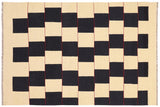 Flat Weave Kilim, Antique, Navaho, Vintage, Handmade, Modern Kilim Beige Black Hand-Woven Rectangle 100% Wool Area Rug 5 x 8