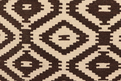 handmade Modern Kilim Beige Brown Hand-Woven RECTANGLE 100% WOOL area rug 5 x 7