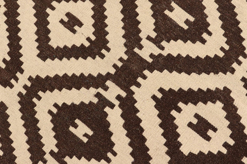 handmade Modern Kilim Beige Brown Hand-Woven RECTANGLE 100% WOOL area rug 5 x 7